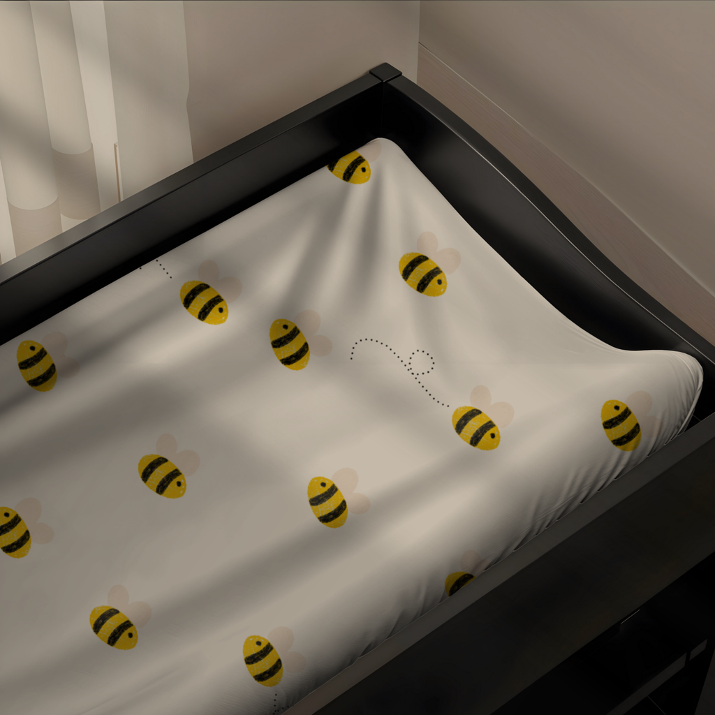 Soft Honey Bee Baby Changing Pad Cover
