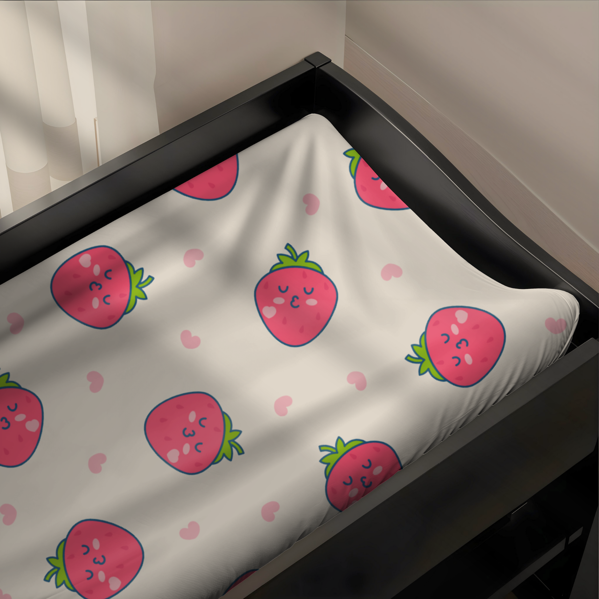 Cute Strawberry Changing Pad Cover