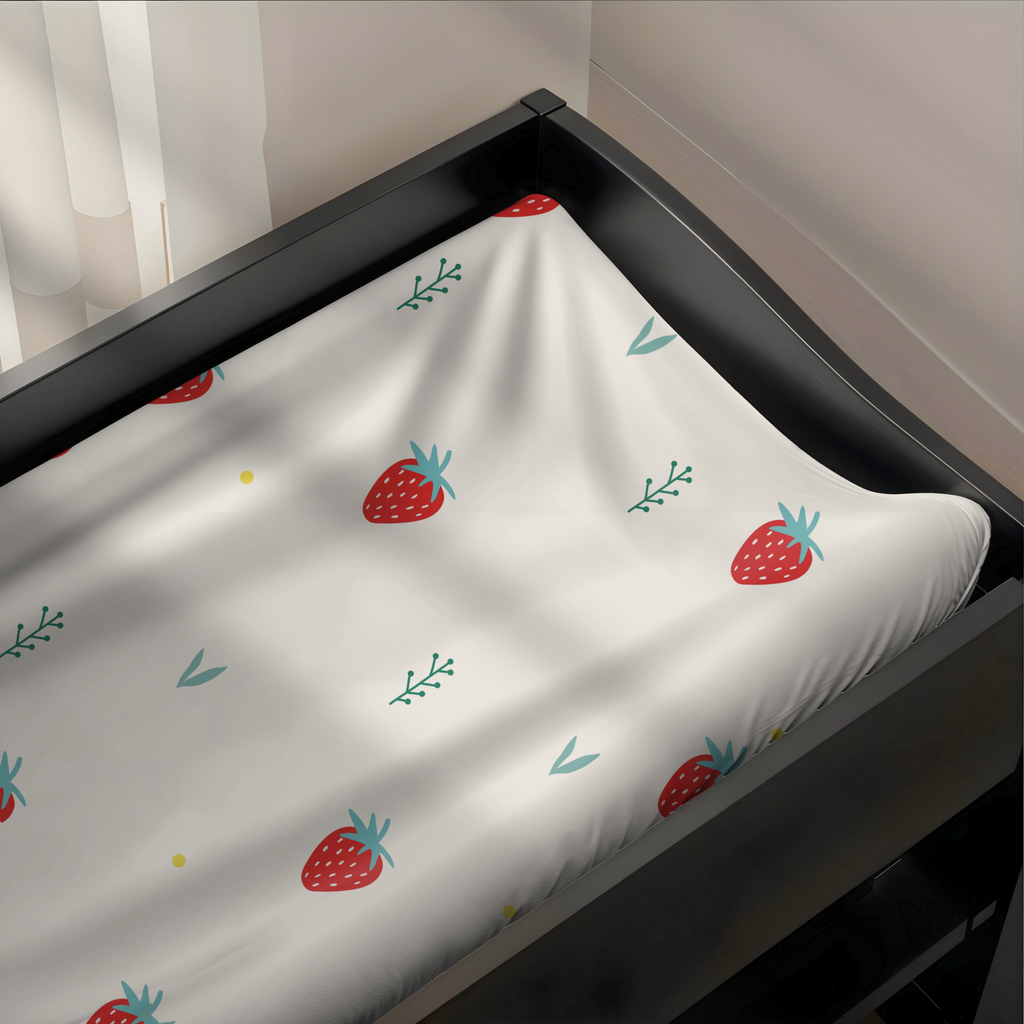 Soft Strawberry Baby Changing Pad Cover