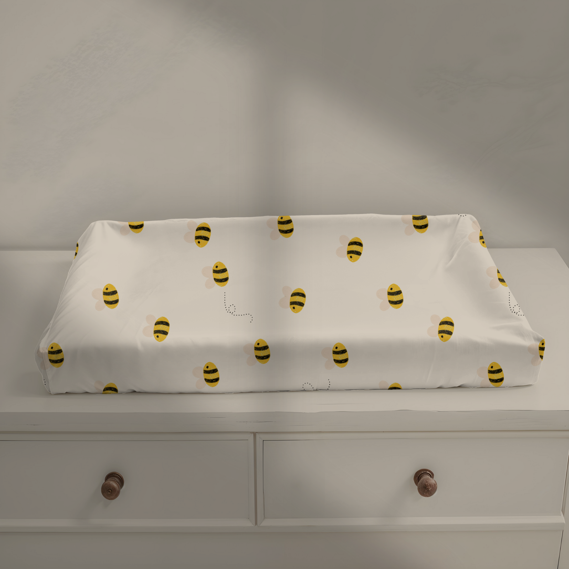 Soft Honey Bee Baby Changing Pad Cover
