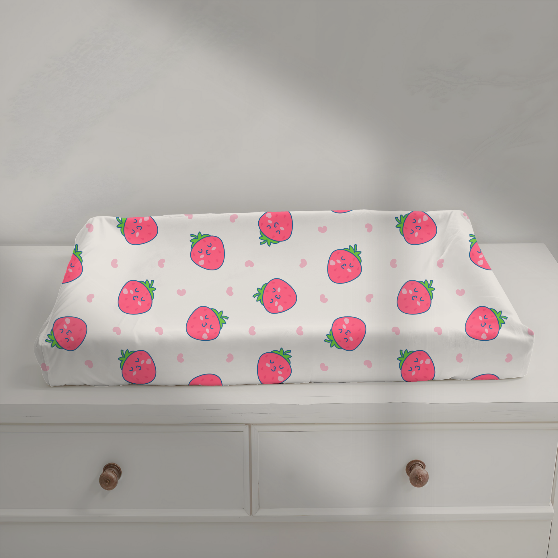 Cute Strawberry Changing Pad Cover