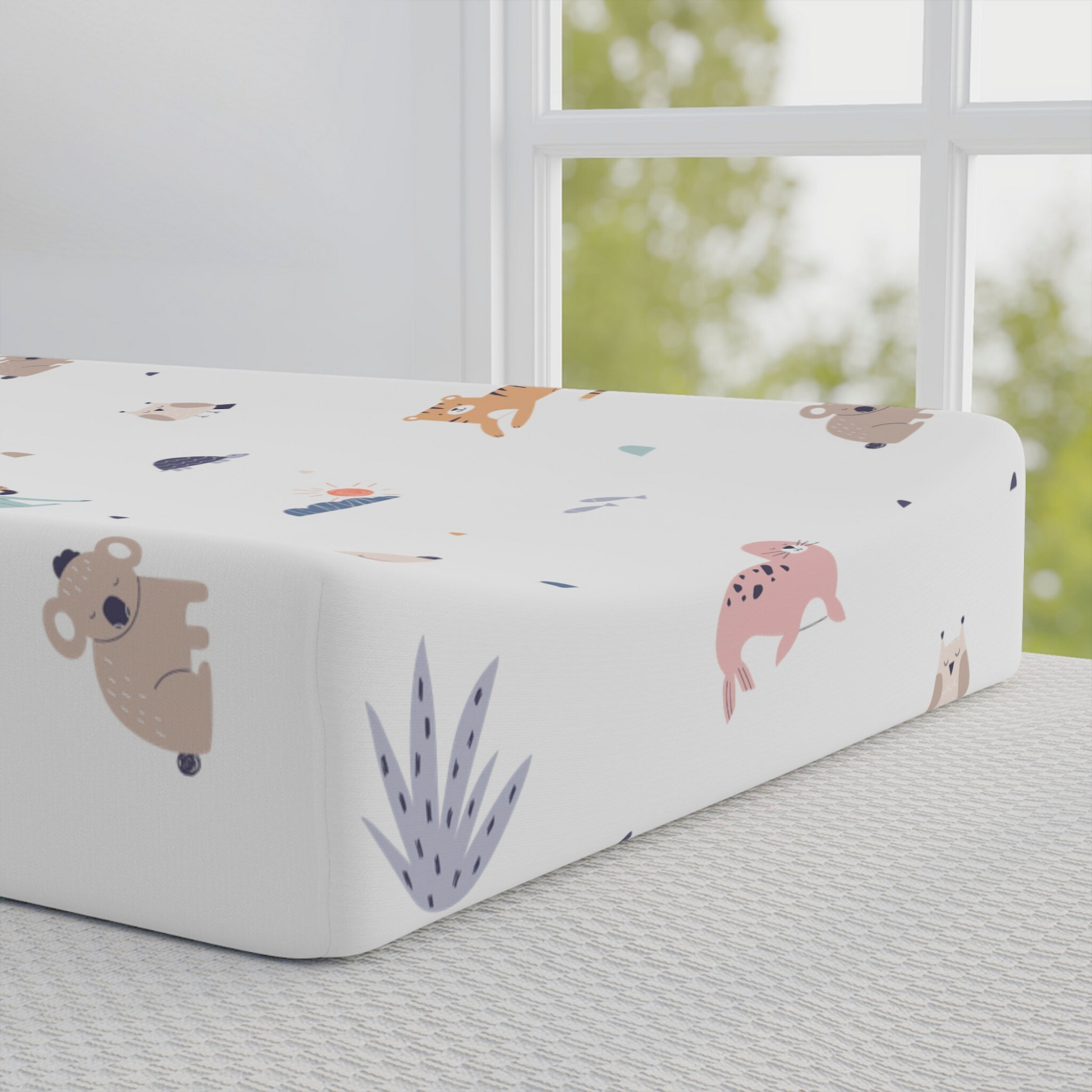 Soft Safari Animal Changing Pad Cover
