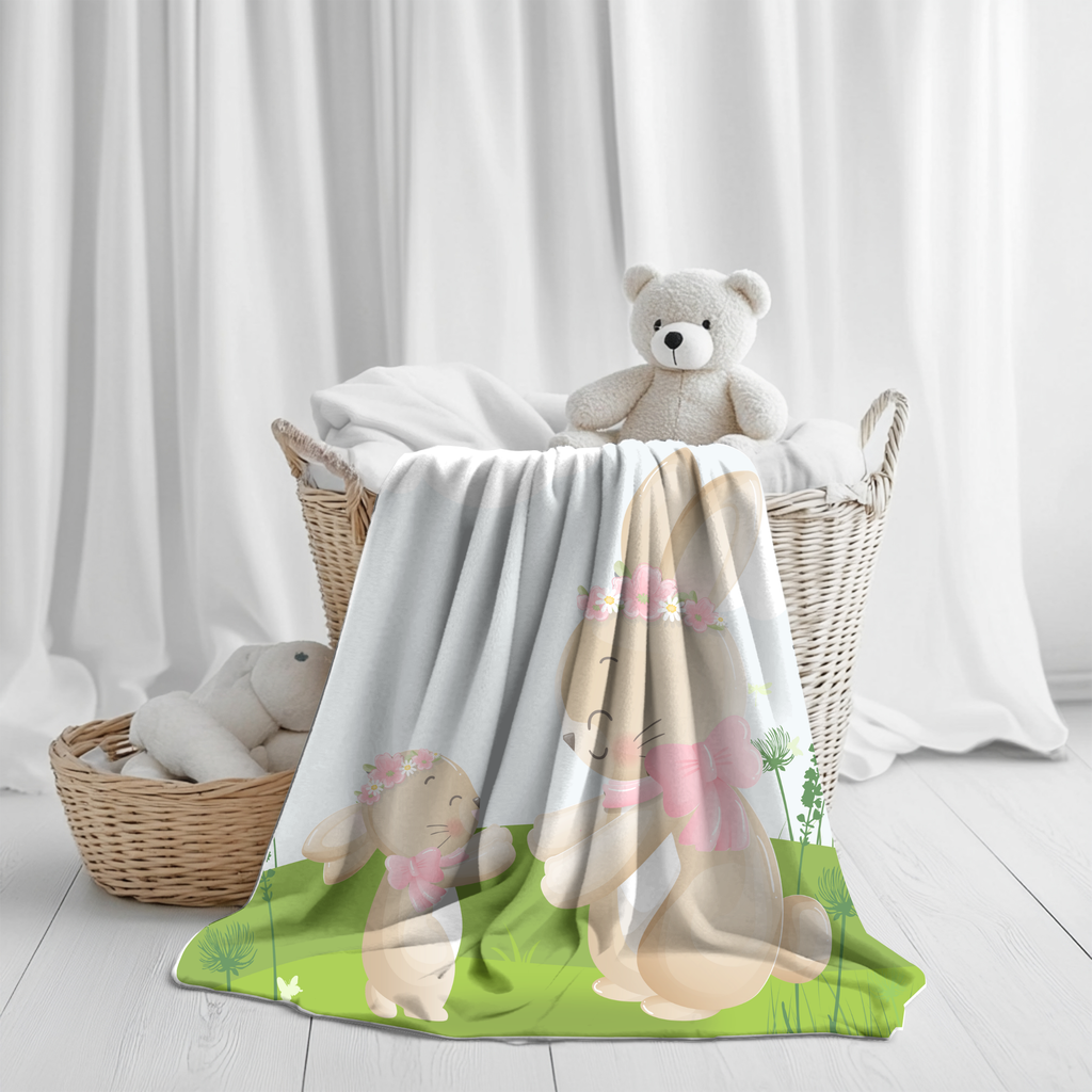 Personalized Mother & Baby Bunny Blanket