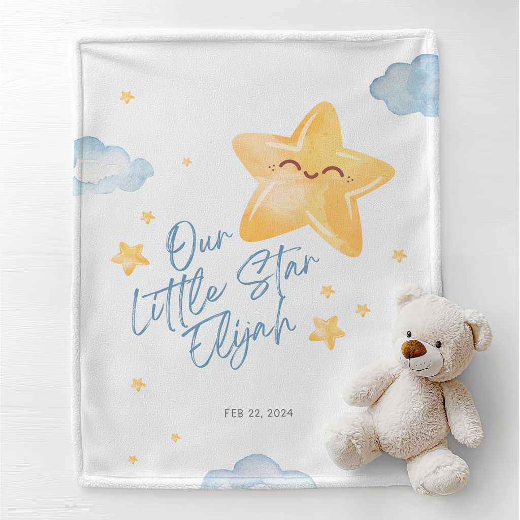 Personalized Little Star Baby Blanket
