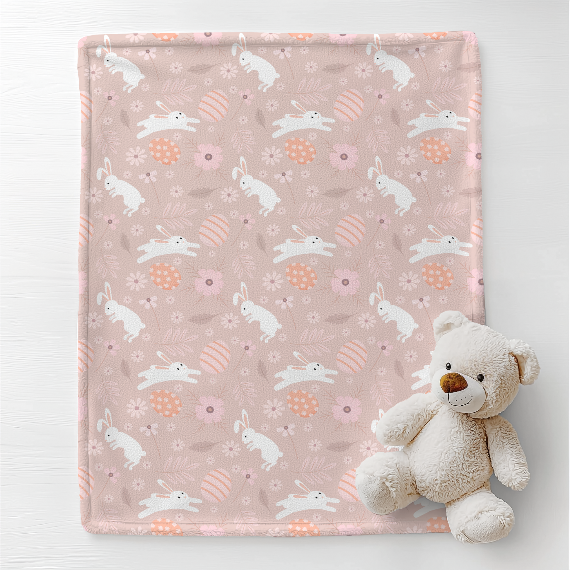 Pink Bunny Baby Blanket