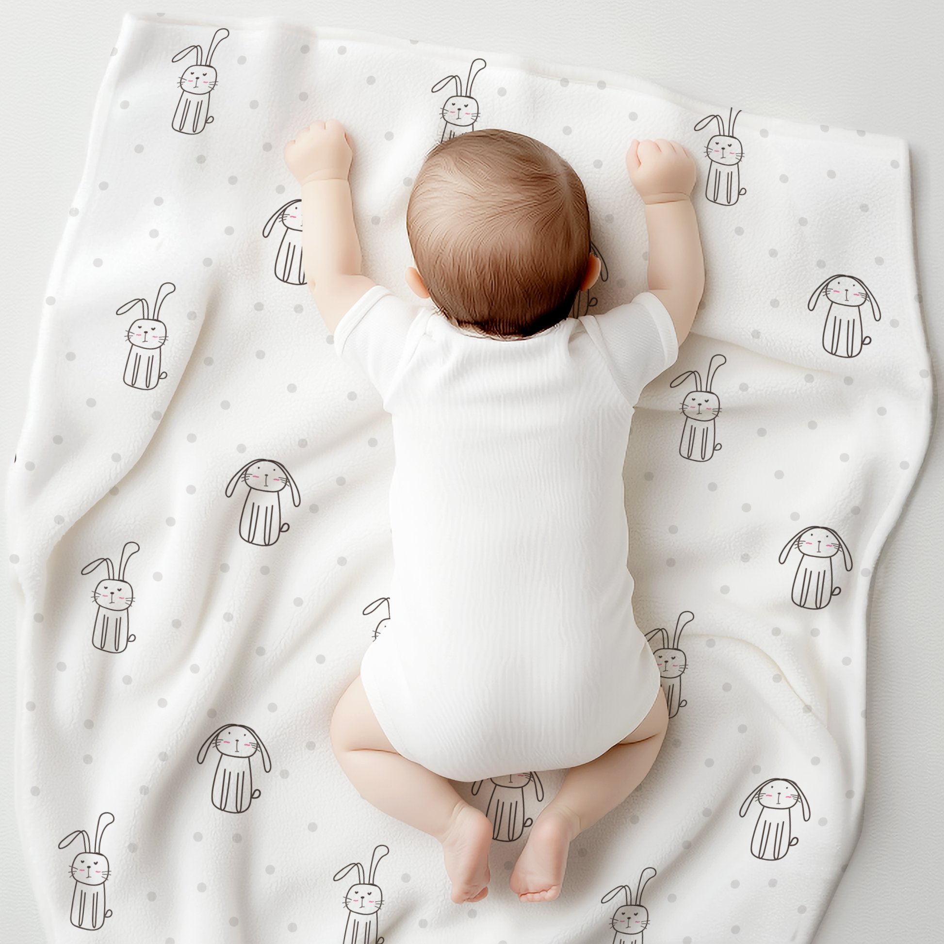 Minimal Bunny Baby Blanket