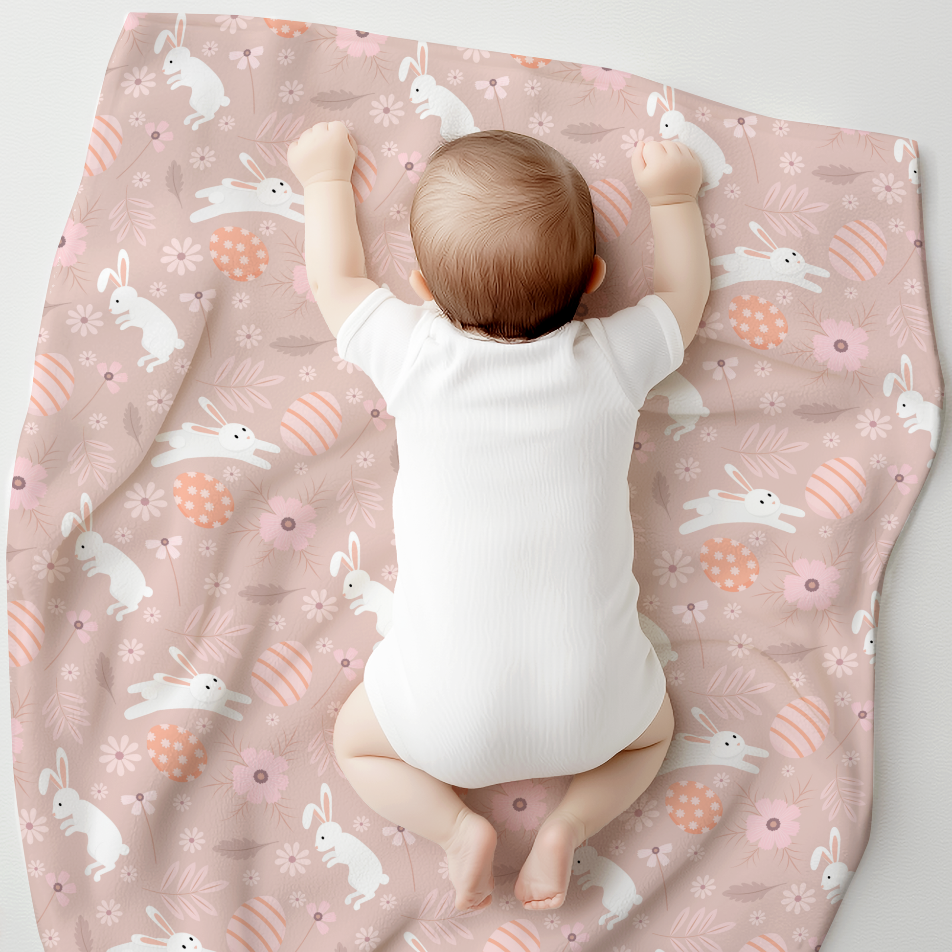 Pink Bunny Baby Blanket