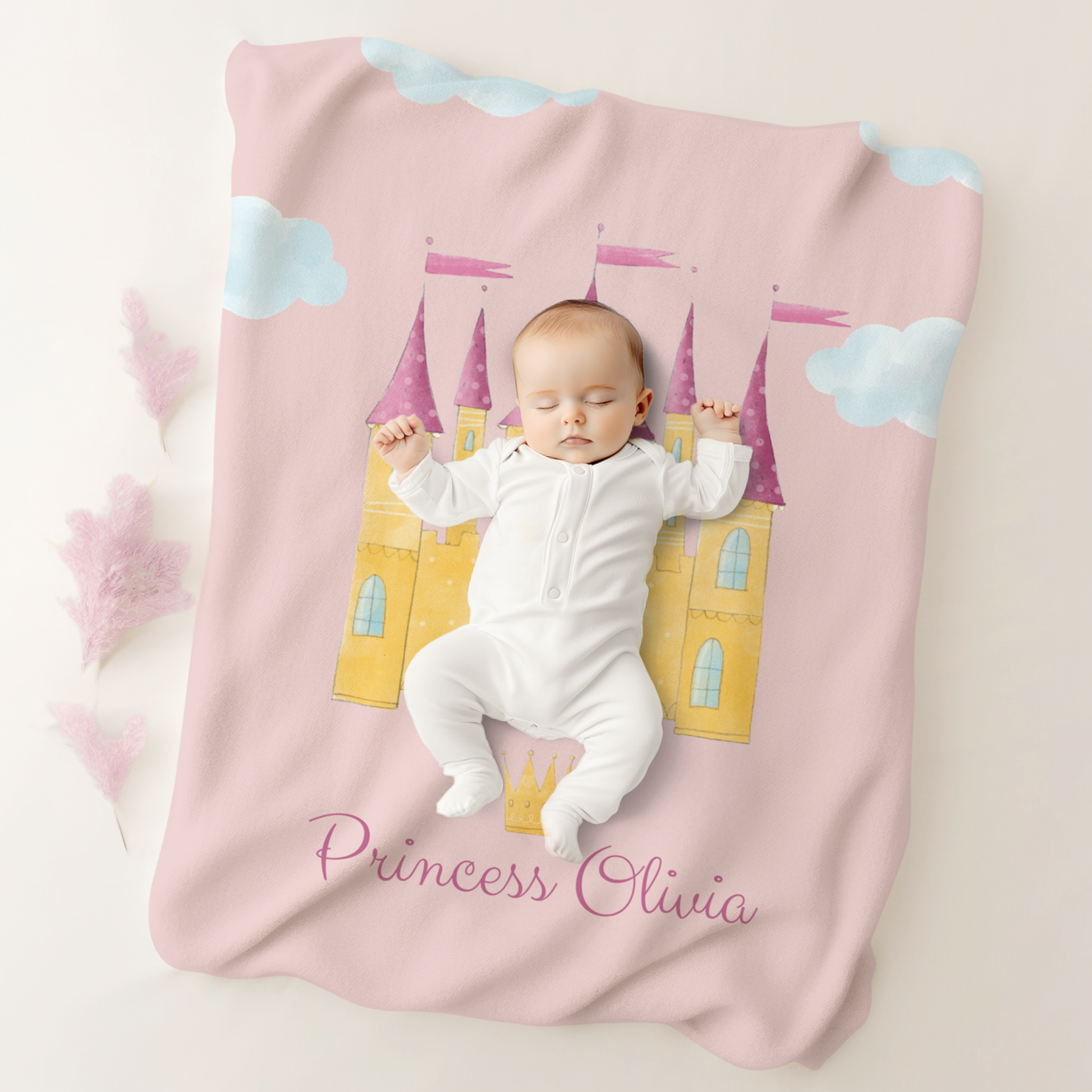 Personalized Princess Baby Girl & Toddler Blanket