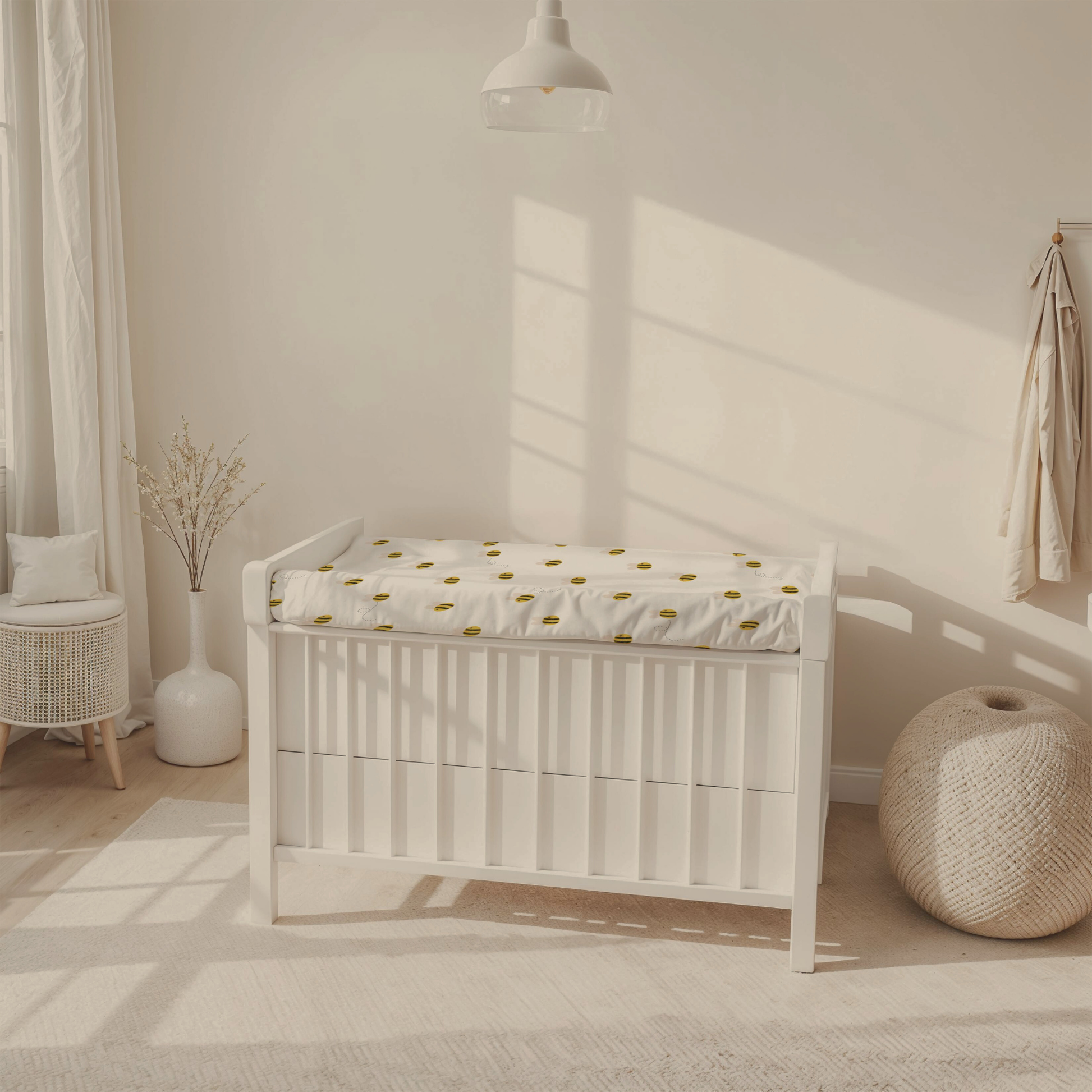 Soft Honey Bee Baby Changing Pad Cover