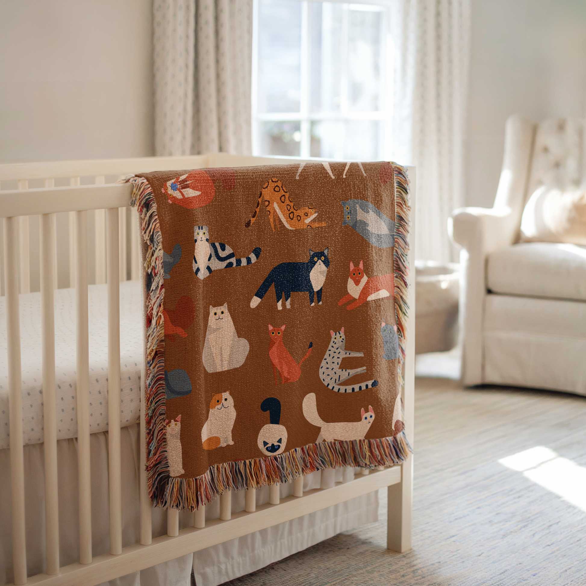 Woven Cat Blanket for Baby, Toddler & Kids