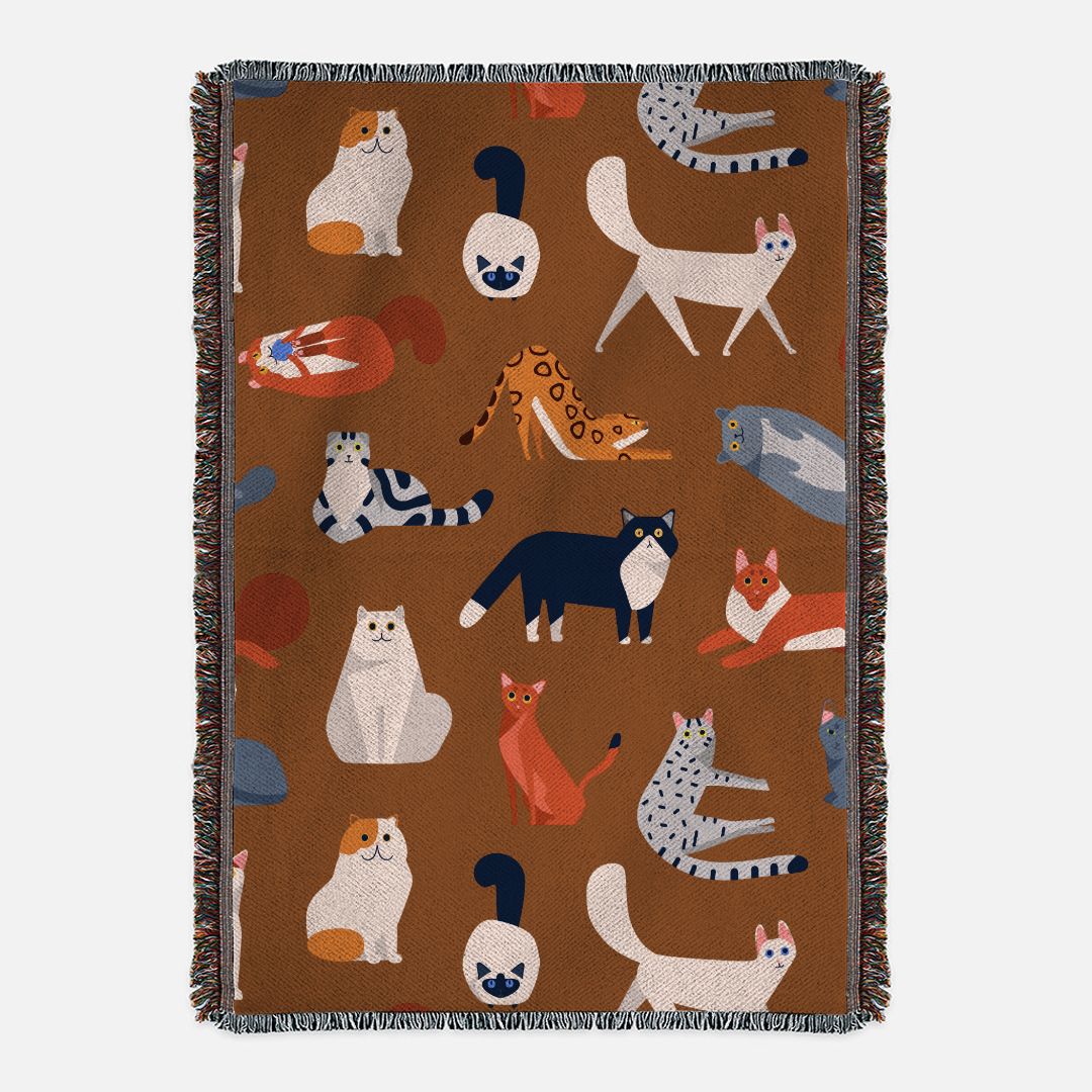 Woven Cat Blanket for Baby, Toddler & Kids