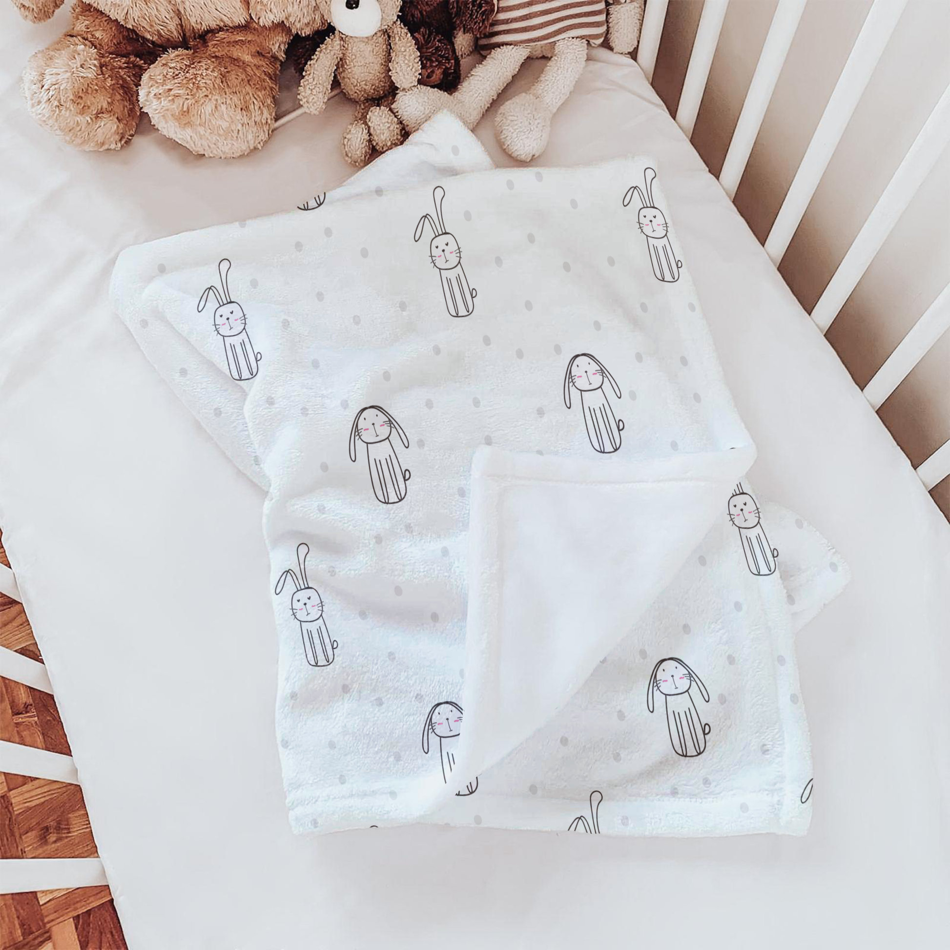 Minimal Bunny Baby Blanket