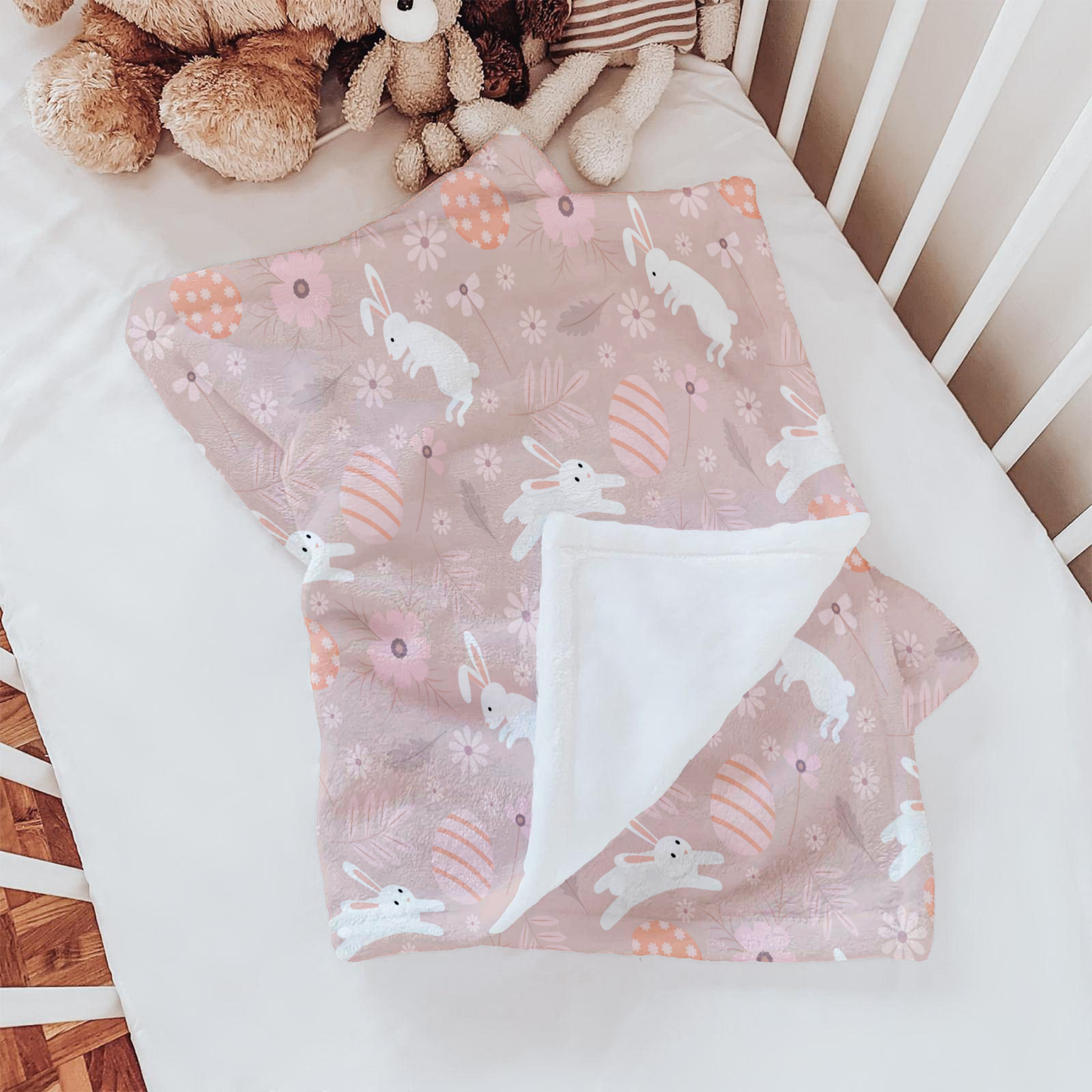 Pink Bunny Baby Blanket