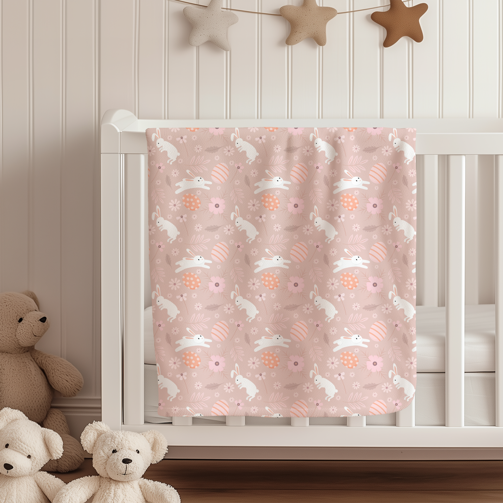 Pink Bunny Baby Blanket
