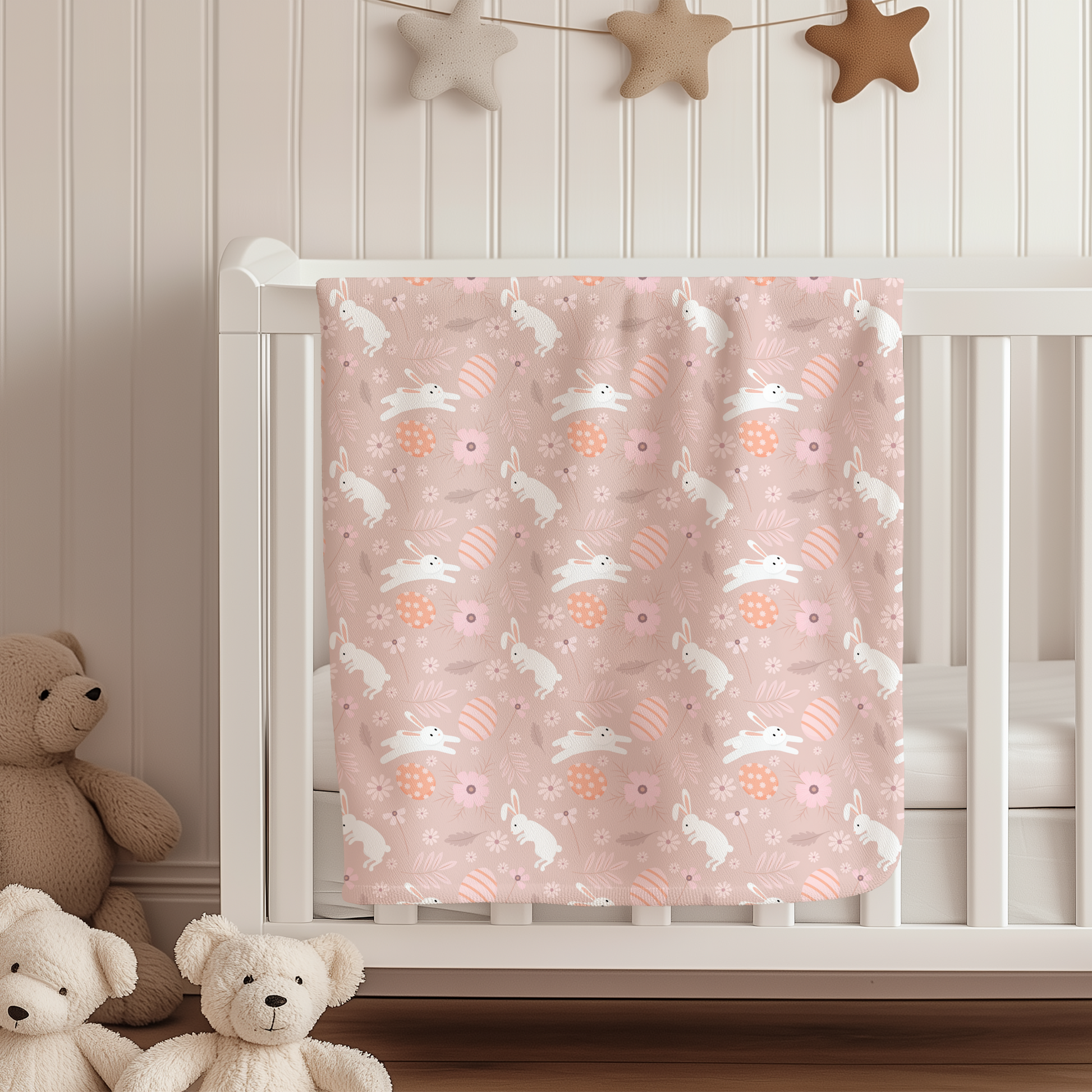 Pink Bunny Baby Blanket