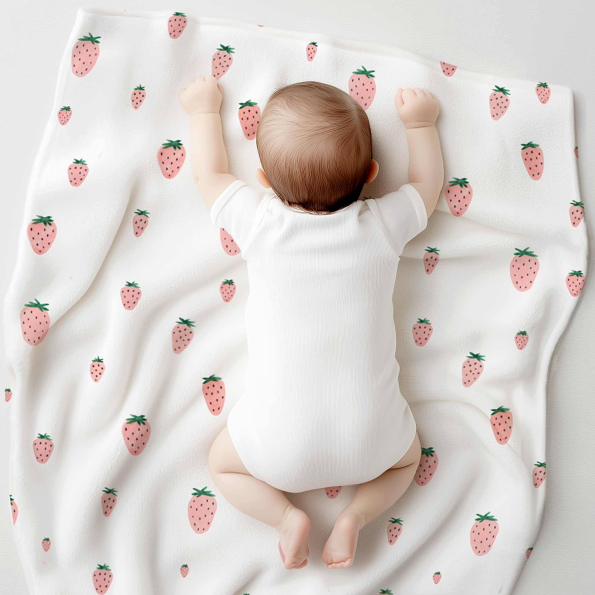 Sweet Strawberry Soft Fleece Baby Blanket
