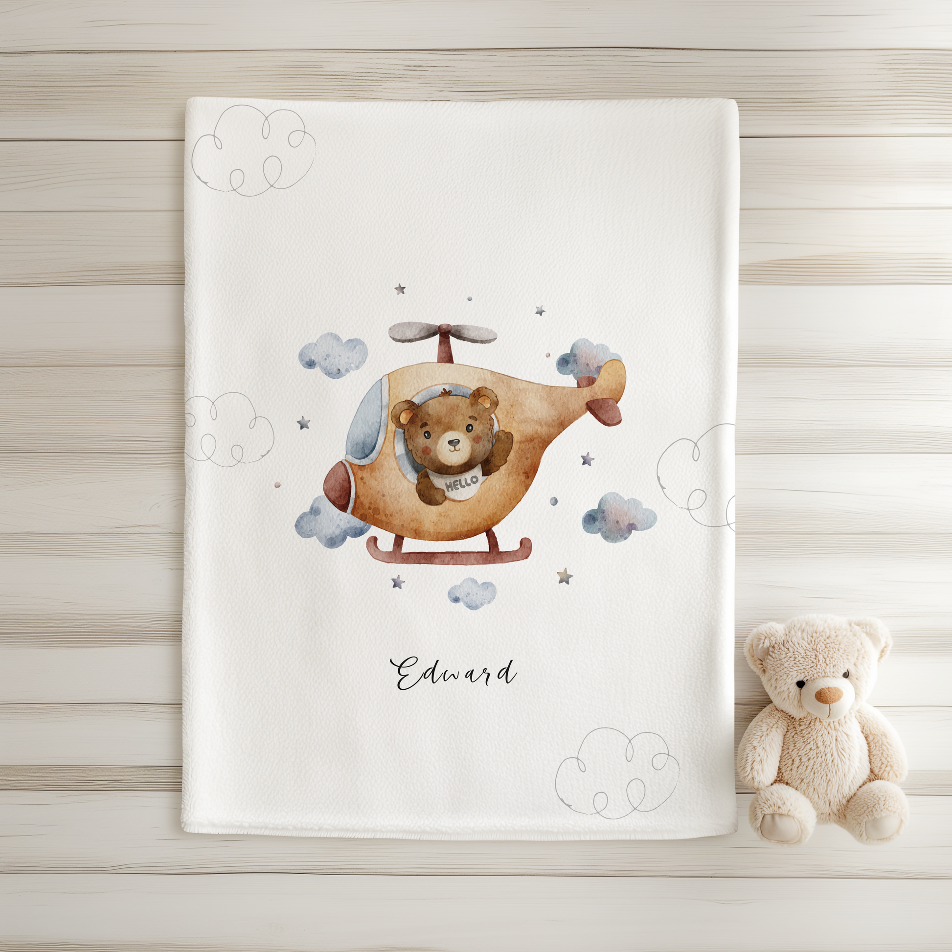Personalized Bear Blanket for Baby, Toddler & Kid
