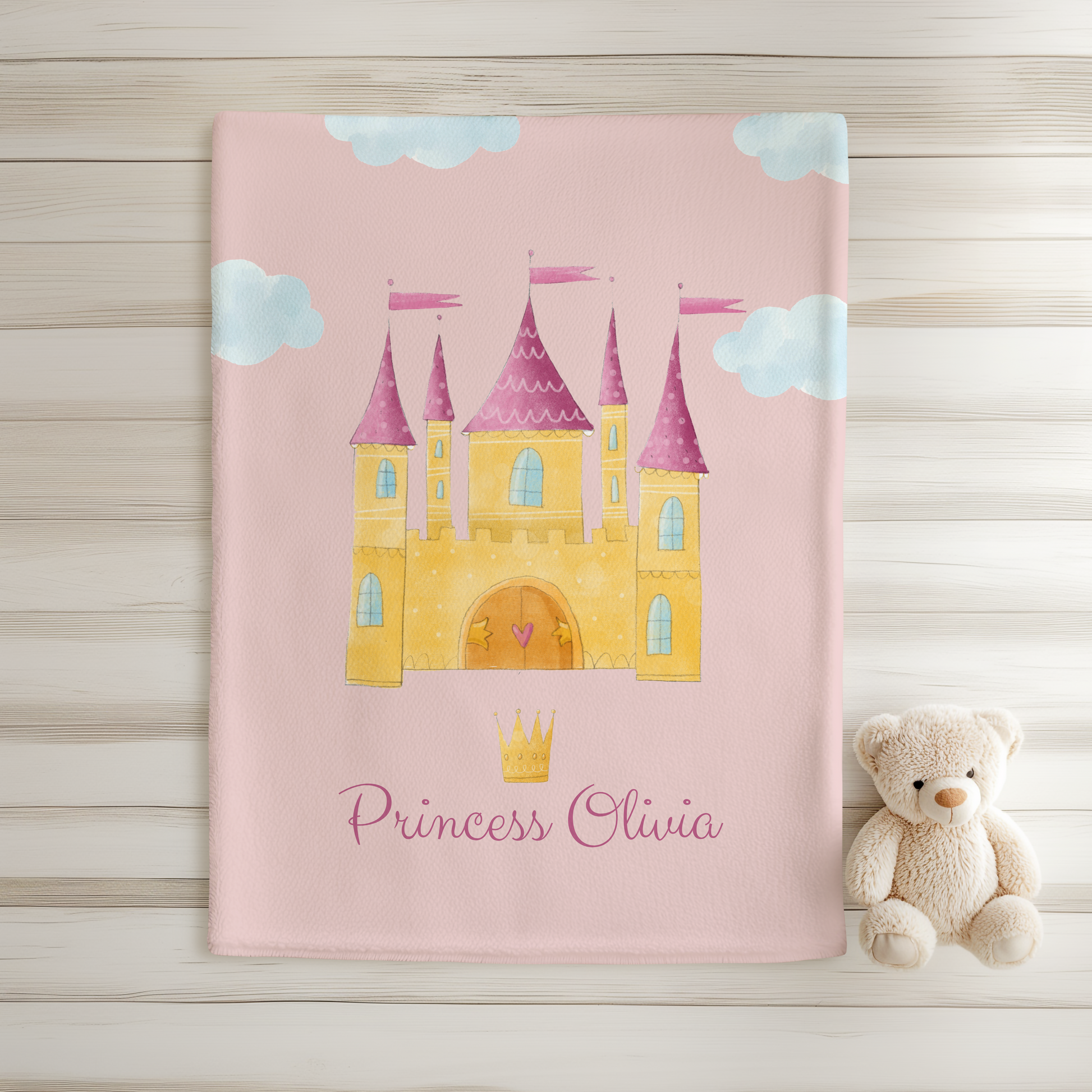 Personalized Princess Baby Girl & Toddler Blanket