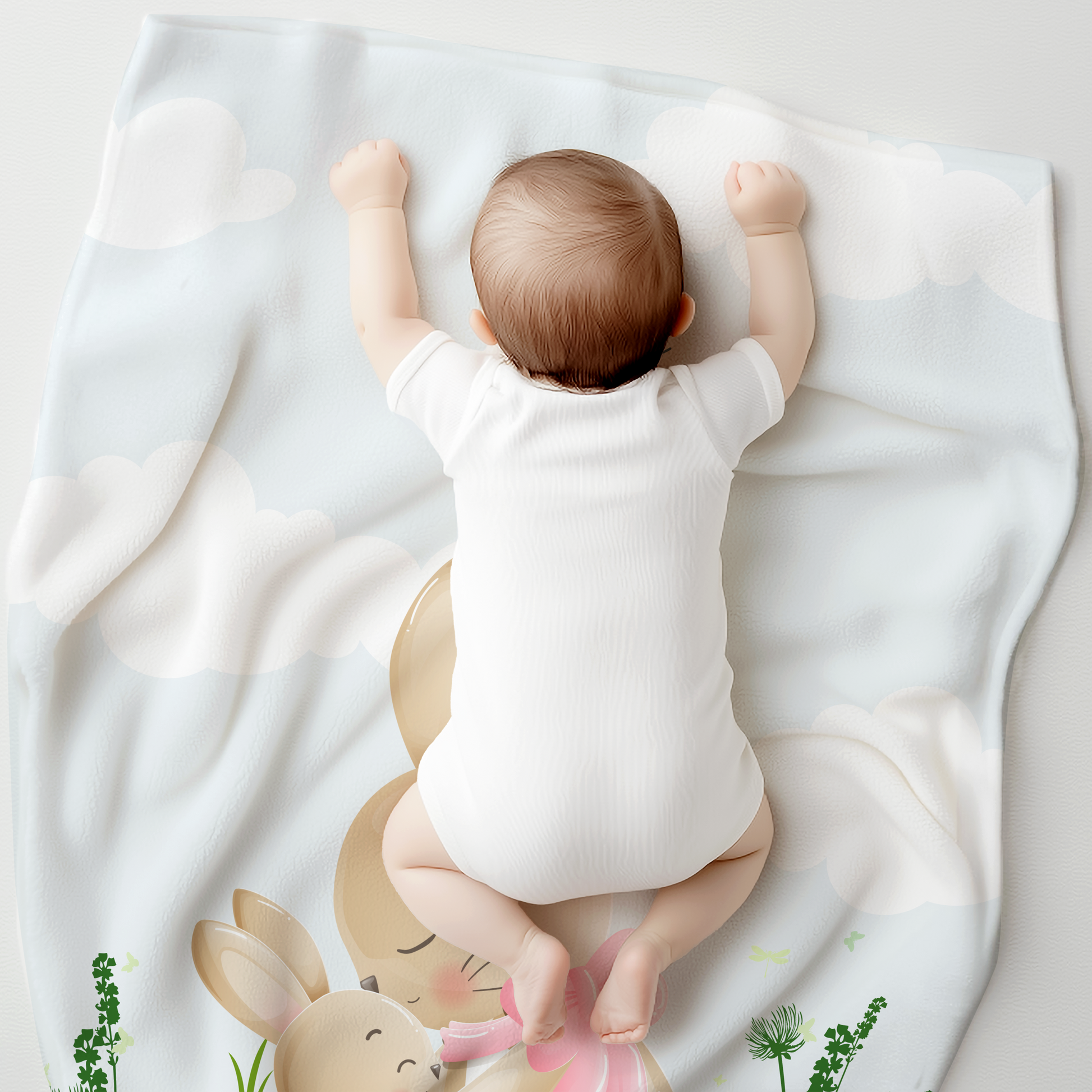 Personalized Mother & Baby Bunny Blanket