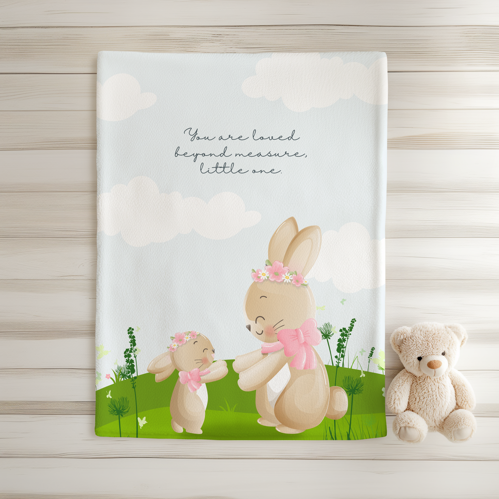 Personalized Mother & Baby Bunny Blanket
