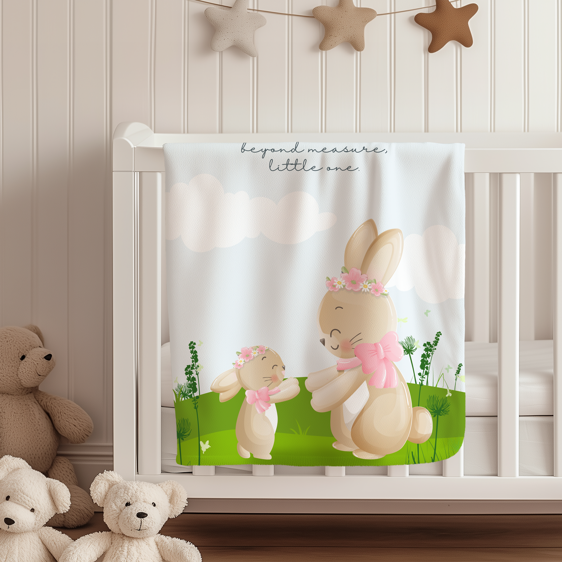 Personalized Mother & Baby Bunny Blanket