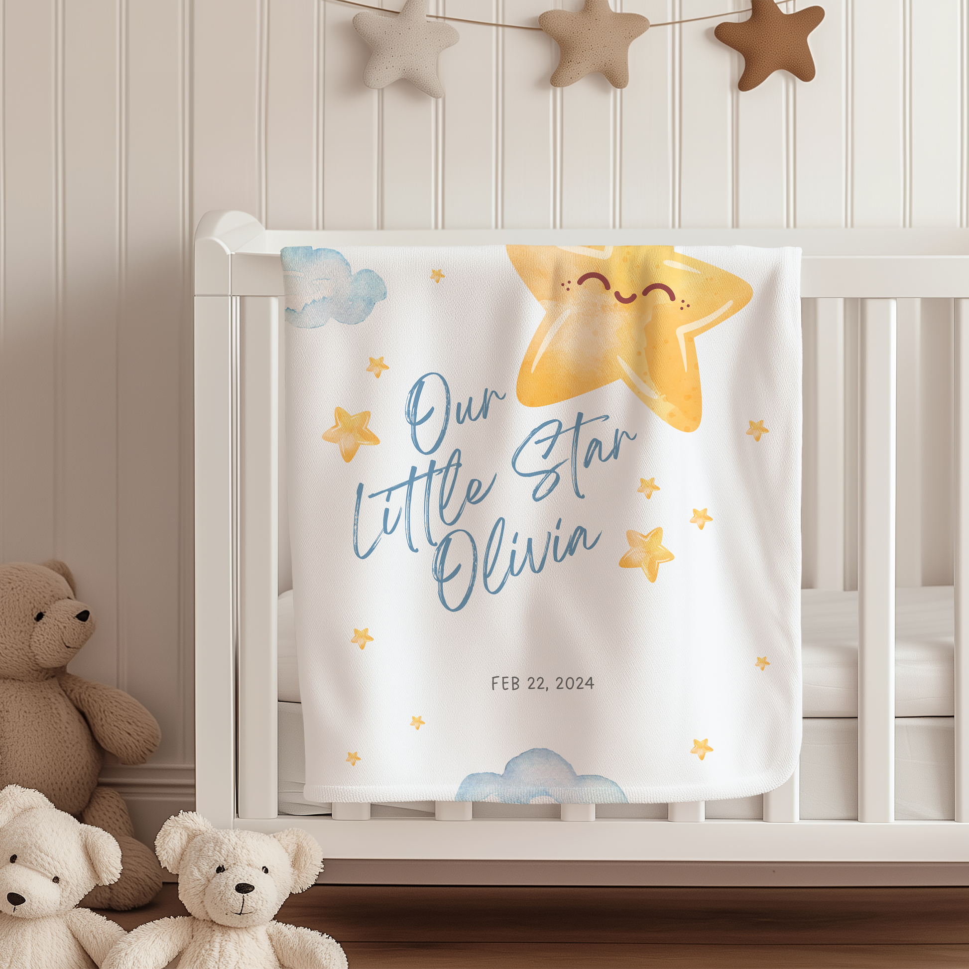 Personalized Little Star Baby Blanket