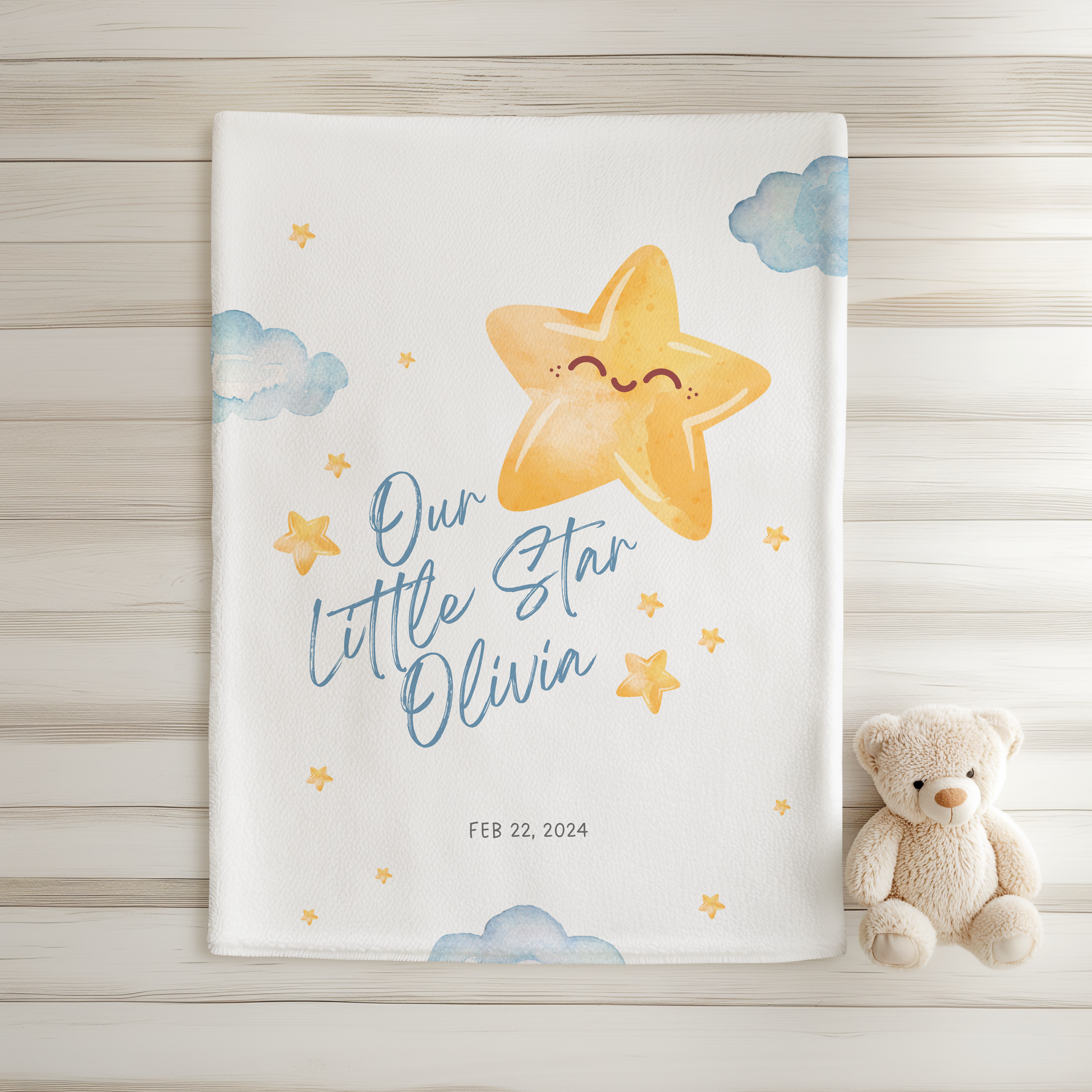 Personalized Little Star Baby Blanket