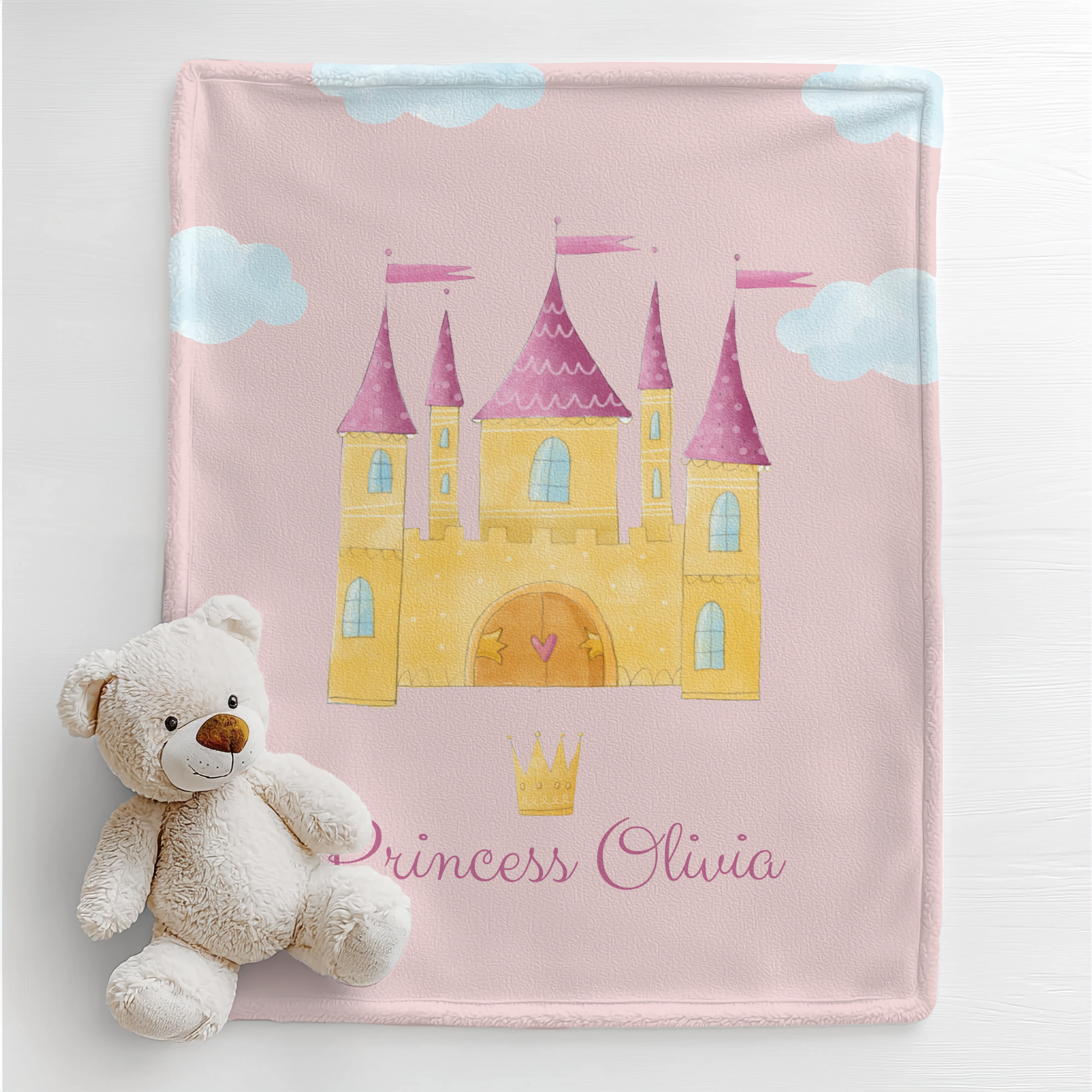 Personalized Princess Baby Girl & Toddler Blanket