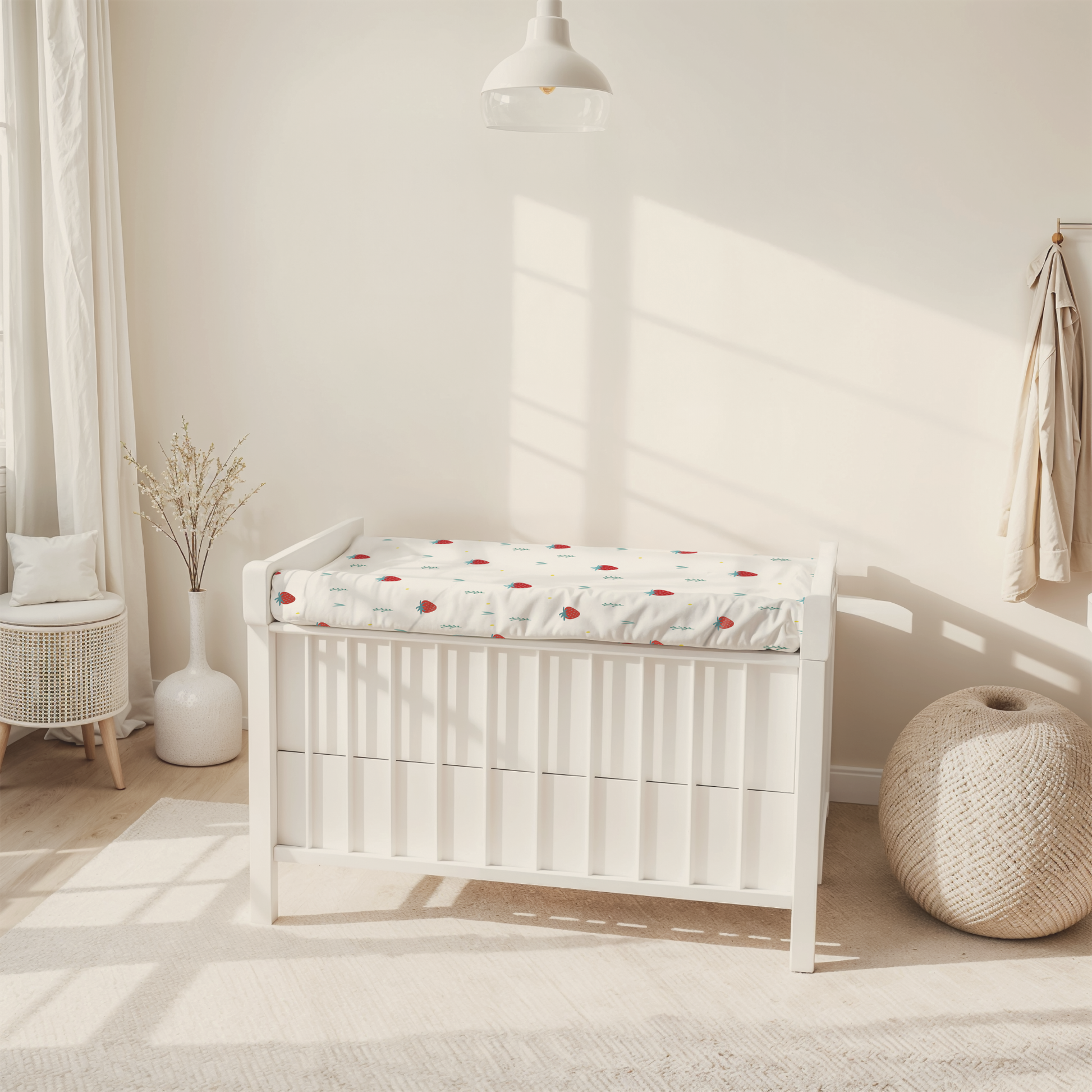 Soft Strawberry Baby Changing Pad Cover