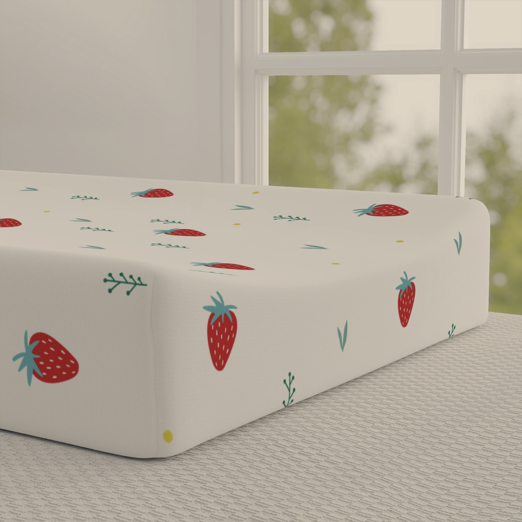 Soft Strawberry Baby Changing Pad Cover